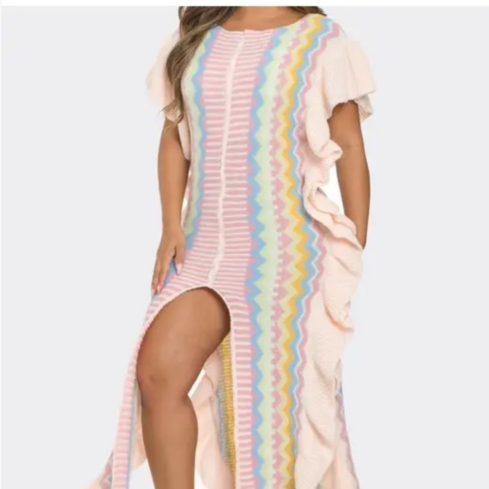 Brand new Ruffle knit sweater dress